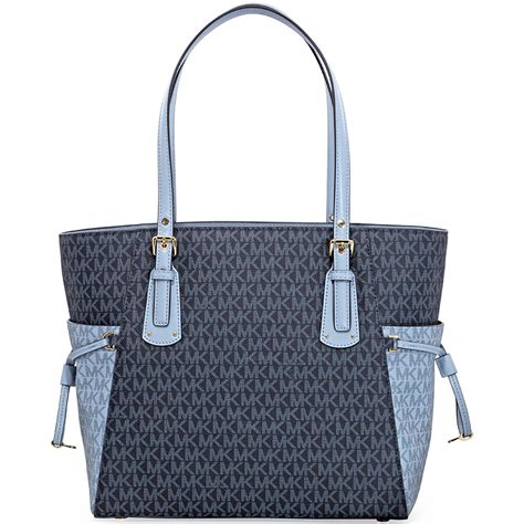 michael kors voyager tote blue|Michael Kors voyager large tote.